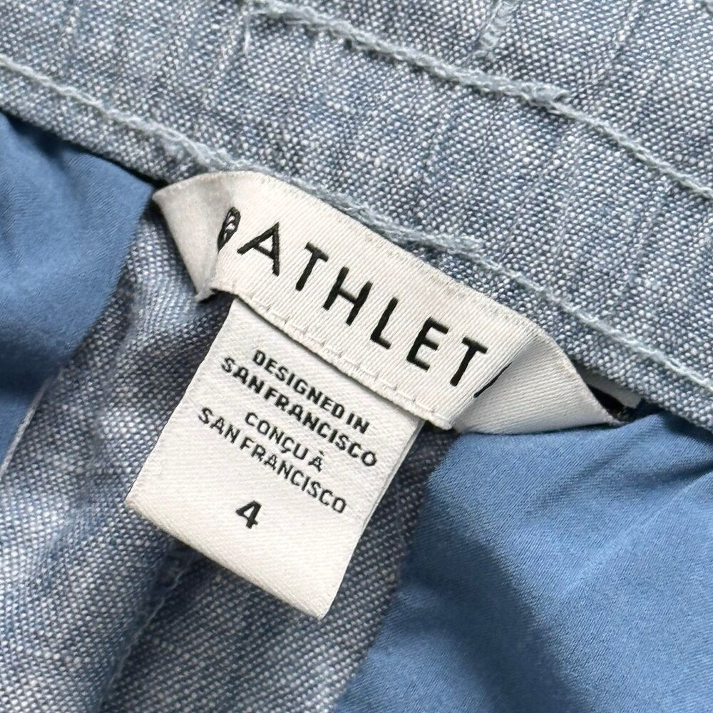 Athleta Retreat Linen Wide Leg Pant 4 Chambray Blue - Picture 12 of 12